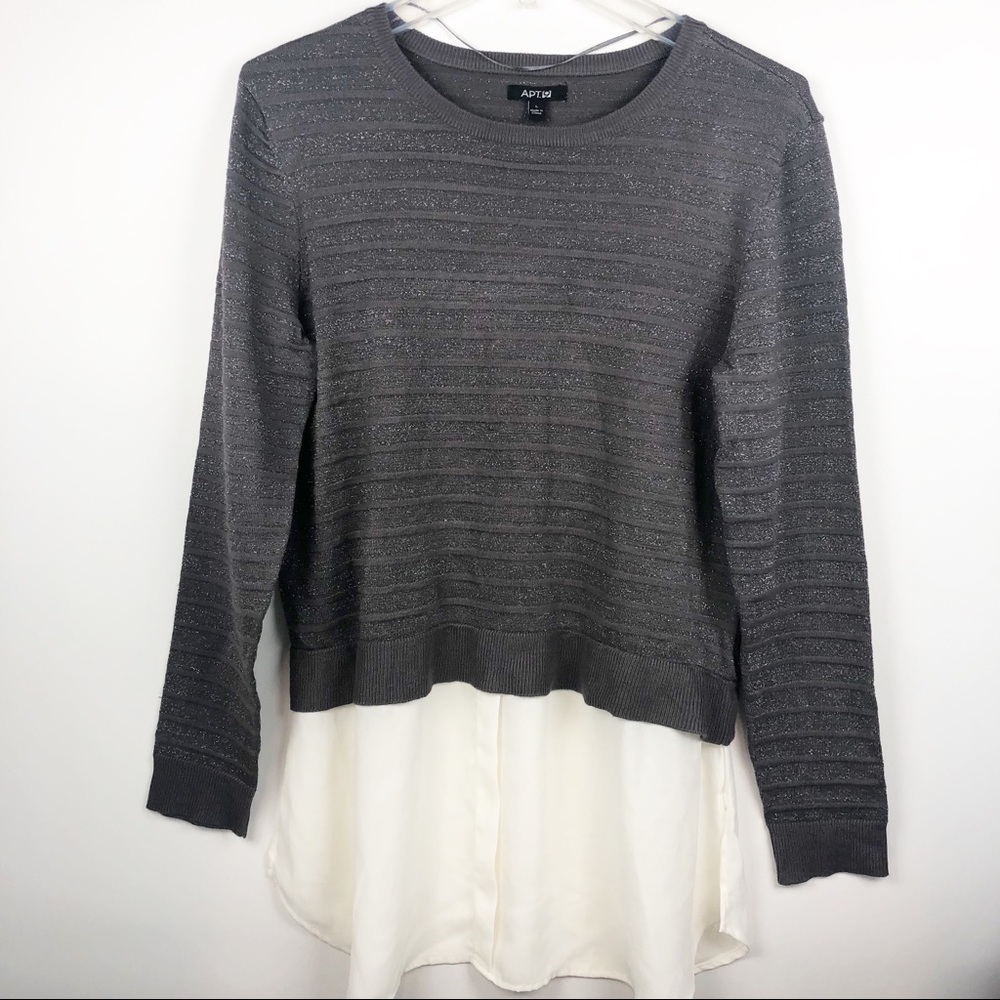 Apt 9 Mock Layer Mixed Media Sweater